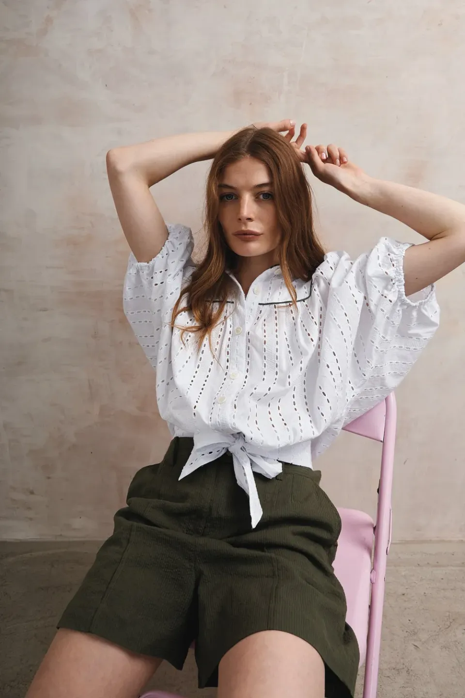 Komodo Magic Bluse Weiß Bio-Baumwolle Broderie