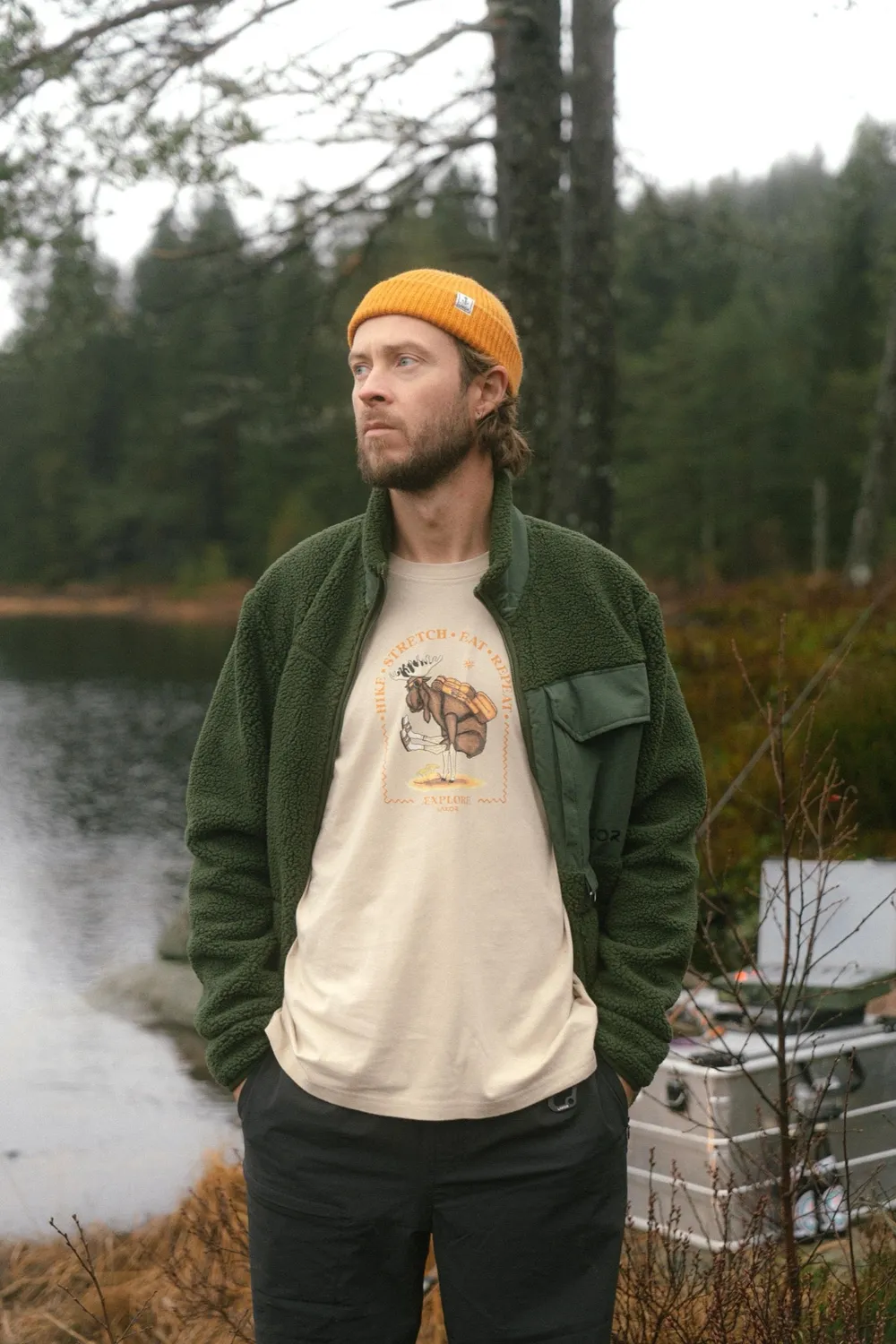 LAKOR Bear Sherpa Jacke Rifle Green Fleece