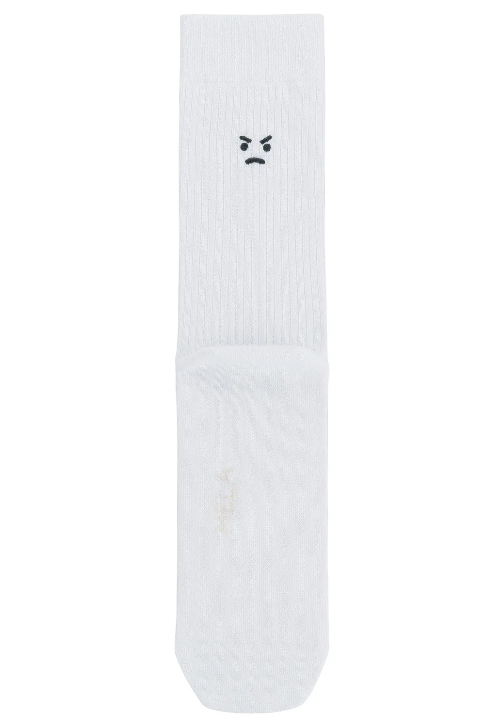MELA Stickerei gerippte Socken 5 Paare weiß Bio-Baumwolle