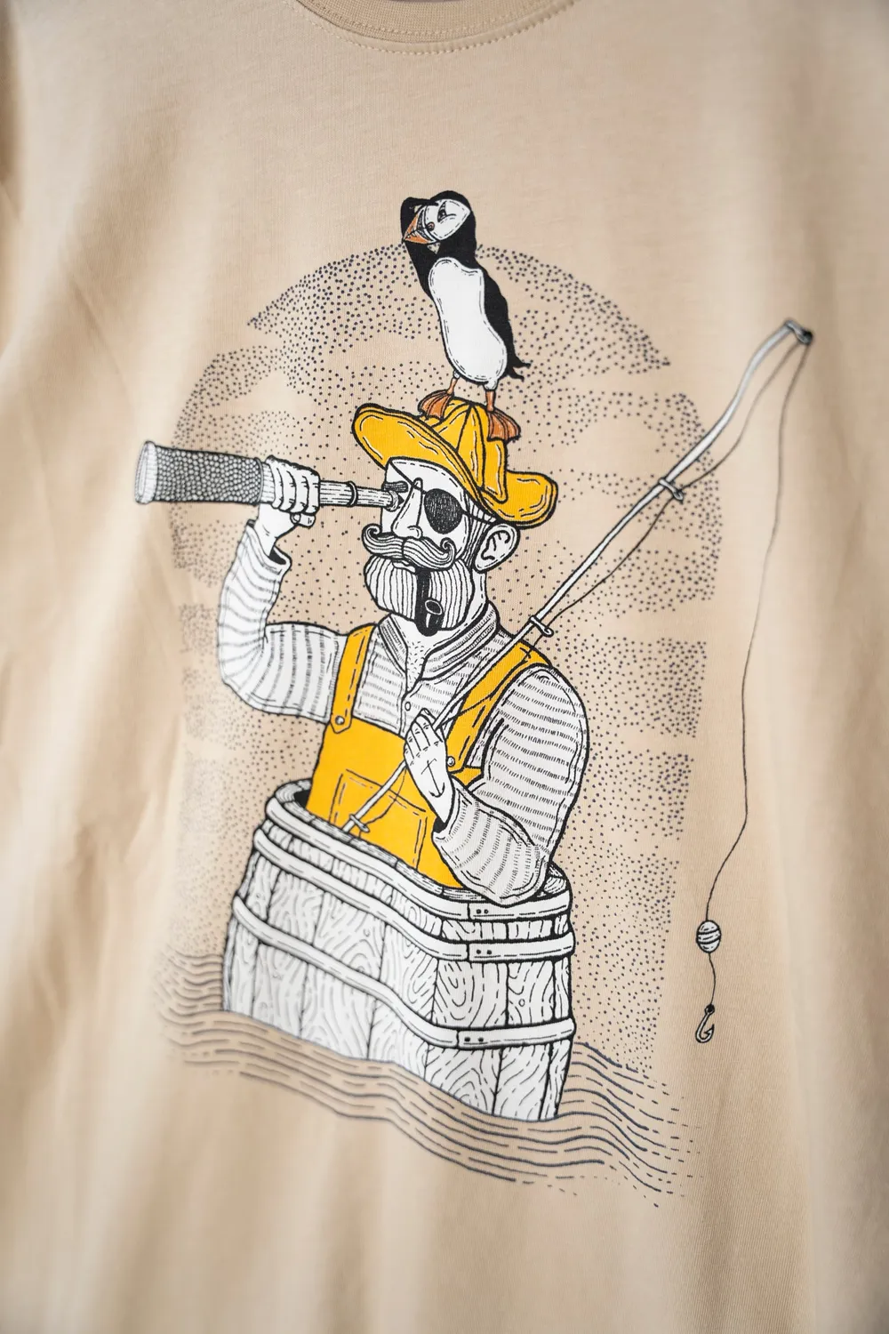 LAKOR Fishing In A Barrel T-Shirt White Pepper Bio