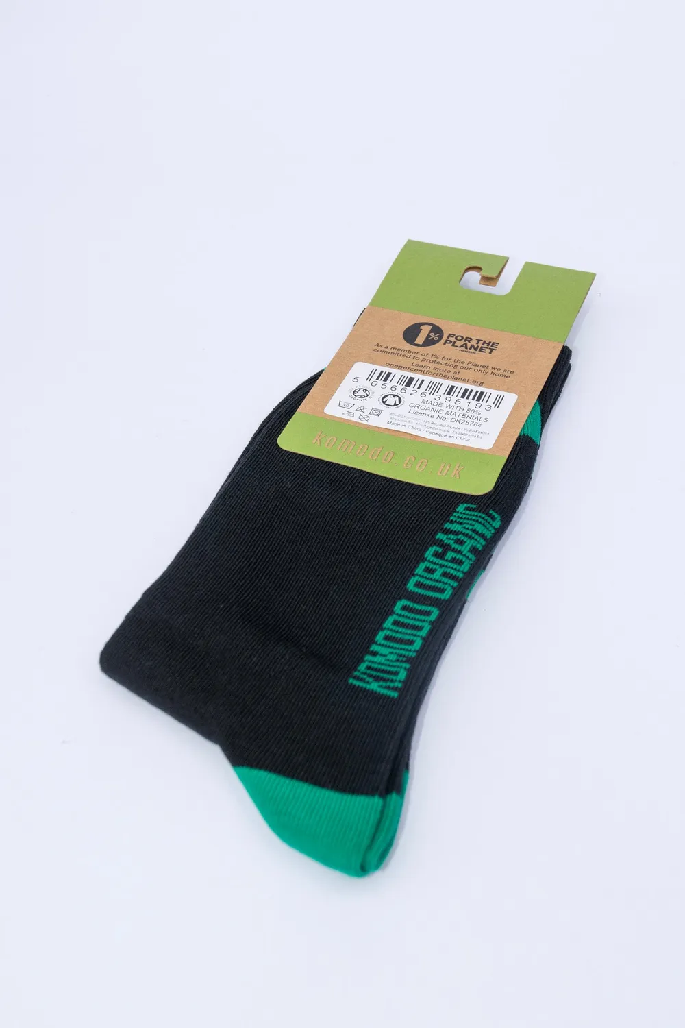 Komodo Dhaka Socken Schwarz Bio-Baumwolle 37-40