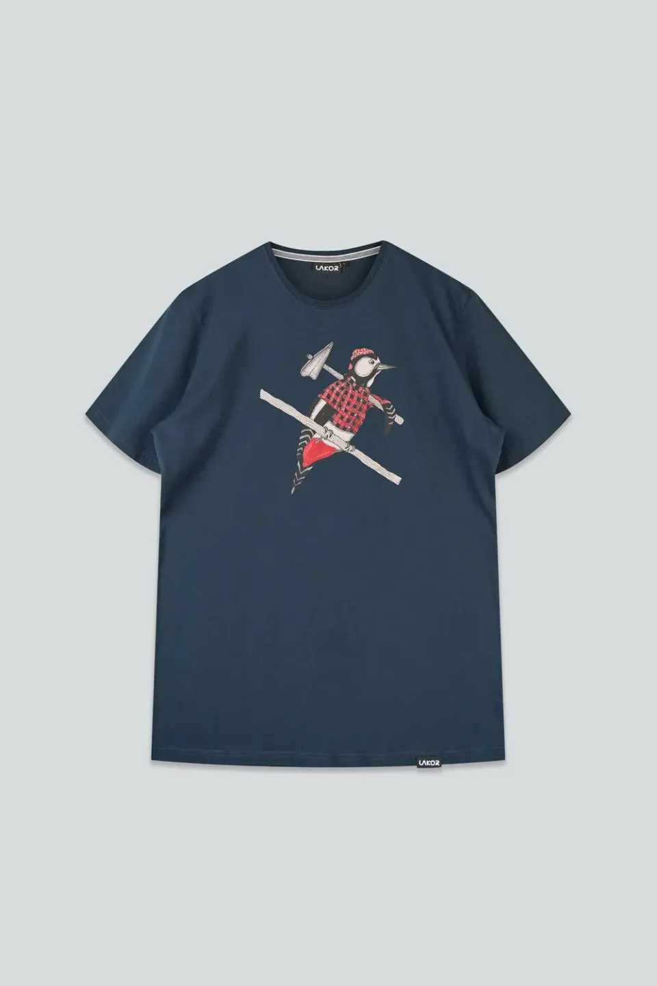 LAKOR Woodpecker T-Shirt Blueberry Bio-Baumwolle