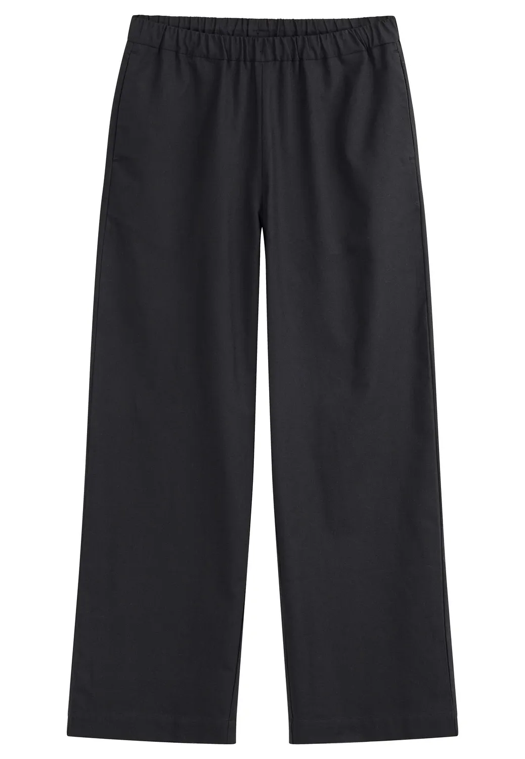 MELA TURVI Crêpe Hose schwarz Bio-Baumwolle Mid-Waist