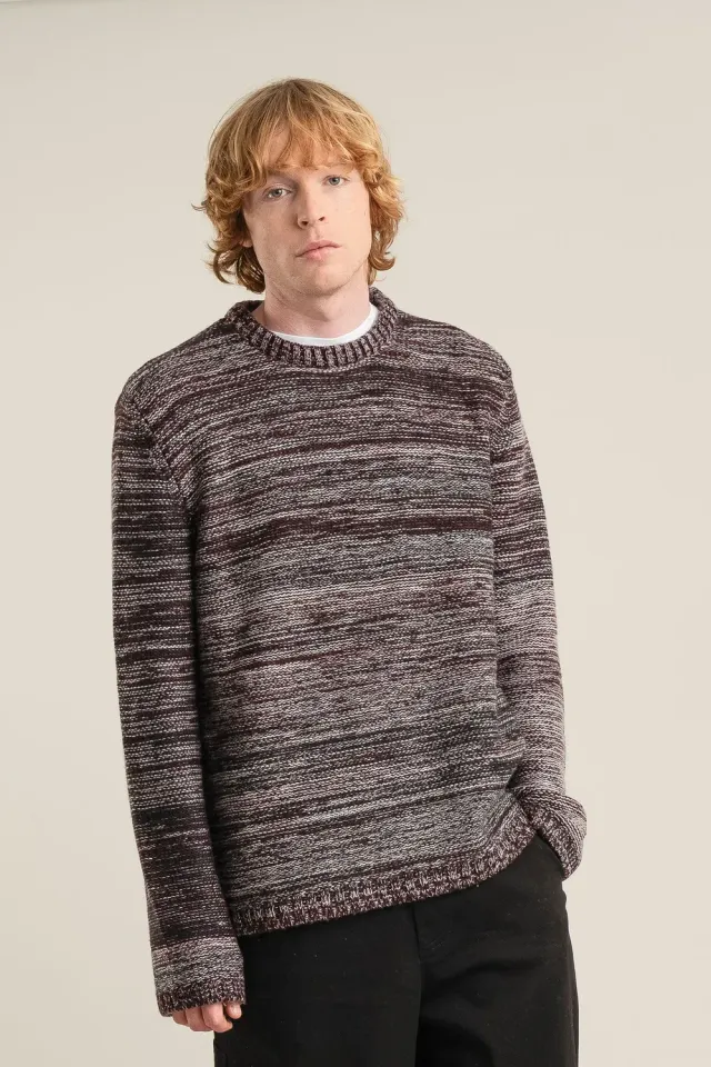 Komodo Glitch Pullover Braun Merinowolle Herren