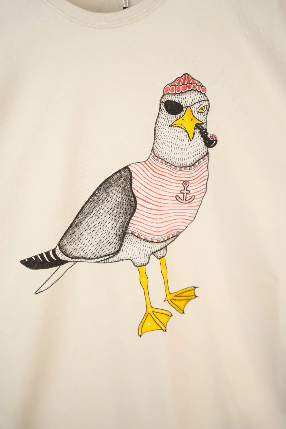 LAKOR Seaborn Seagull T-Shirt Rainy Day Bio-Baumwolle Möwe