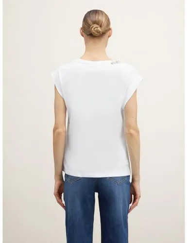 Motivi Boxy-T-Shirt Baumwolle Schmucksteine