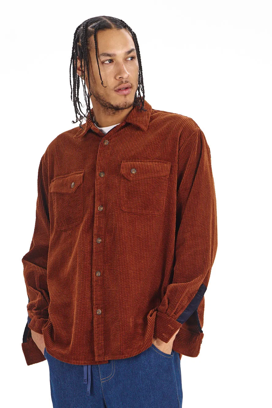 KOMODO KARDA Overshirt Herren Cord Größe L kastanie