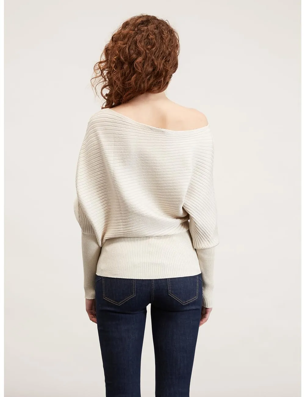 Motivi Lurex-Pullover asymmetrisch Flachrippe