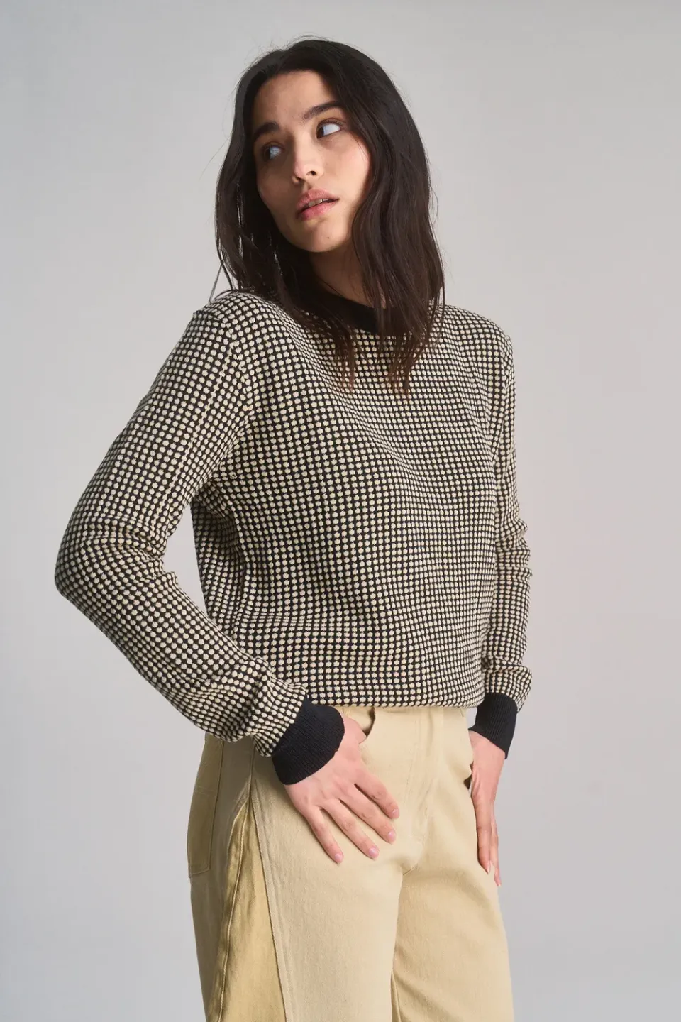 Komodo Hana Pullover Schwarz-Creme aus Bio-Baumwolle