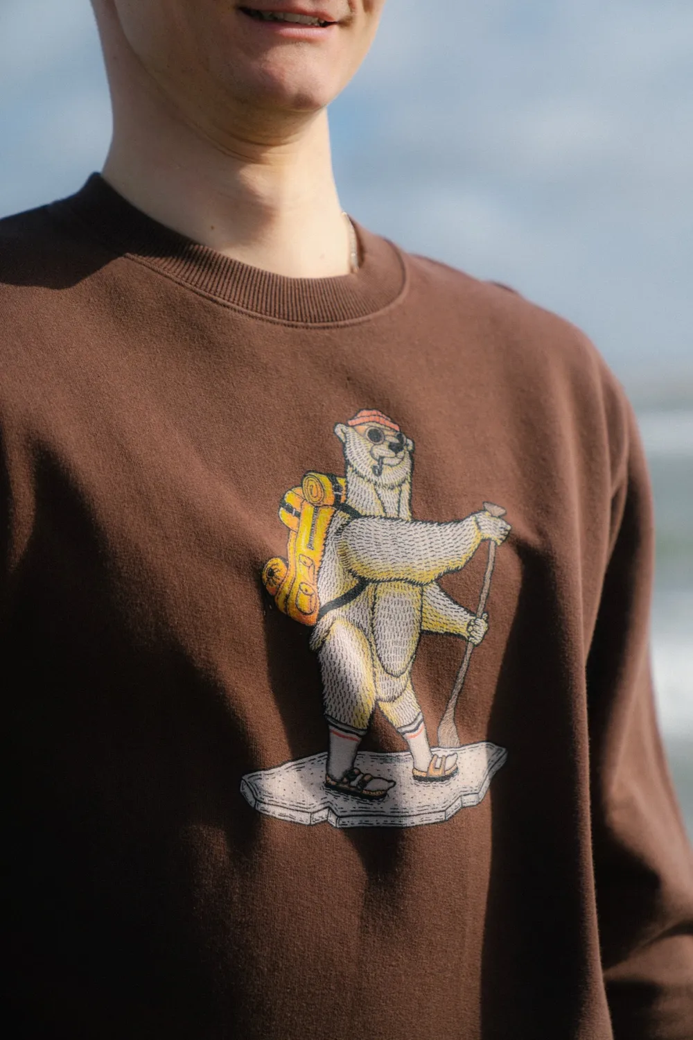 LAKOR WASSUP Crewneck Chicory Coffee Sweatshirt