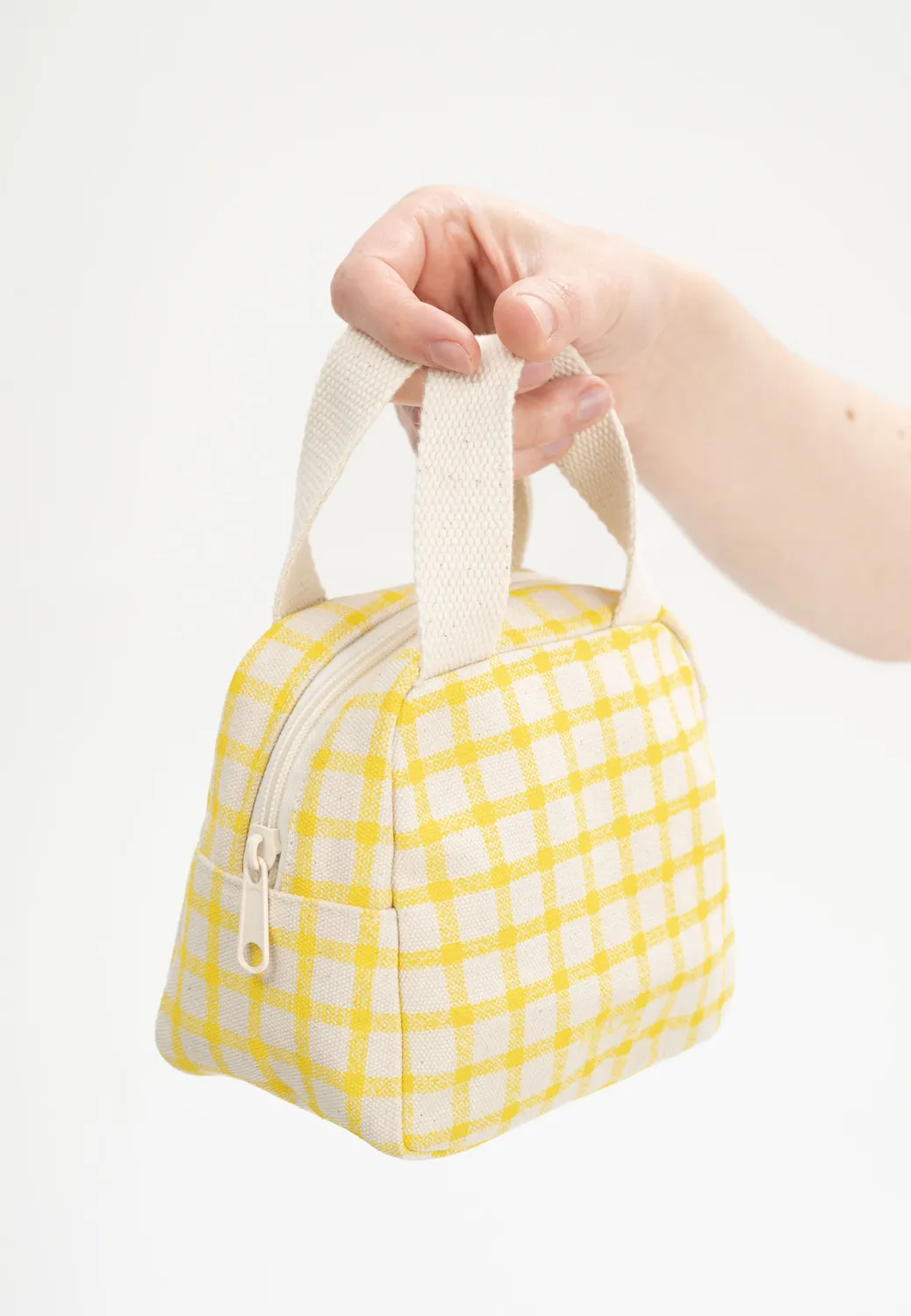 MELA SHAILA Organizer Tasche klein green grid Baumwolle