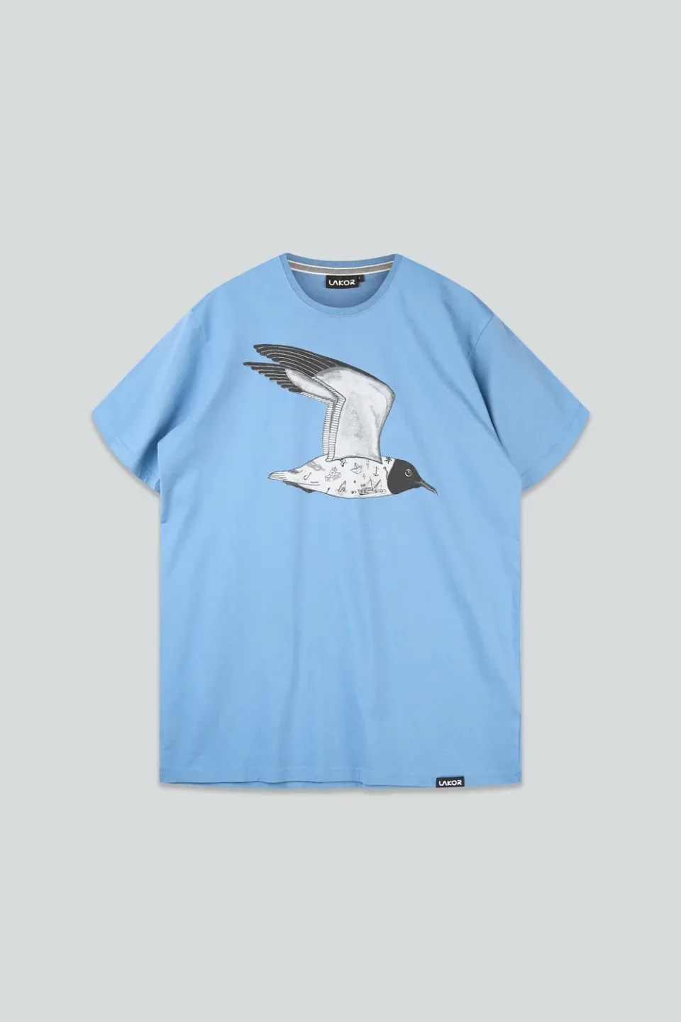 LAKOR Tattooed Seagull T-Shirt Captains Blue Bio