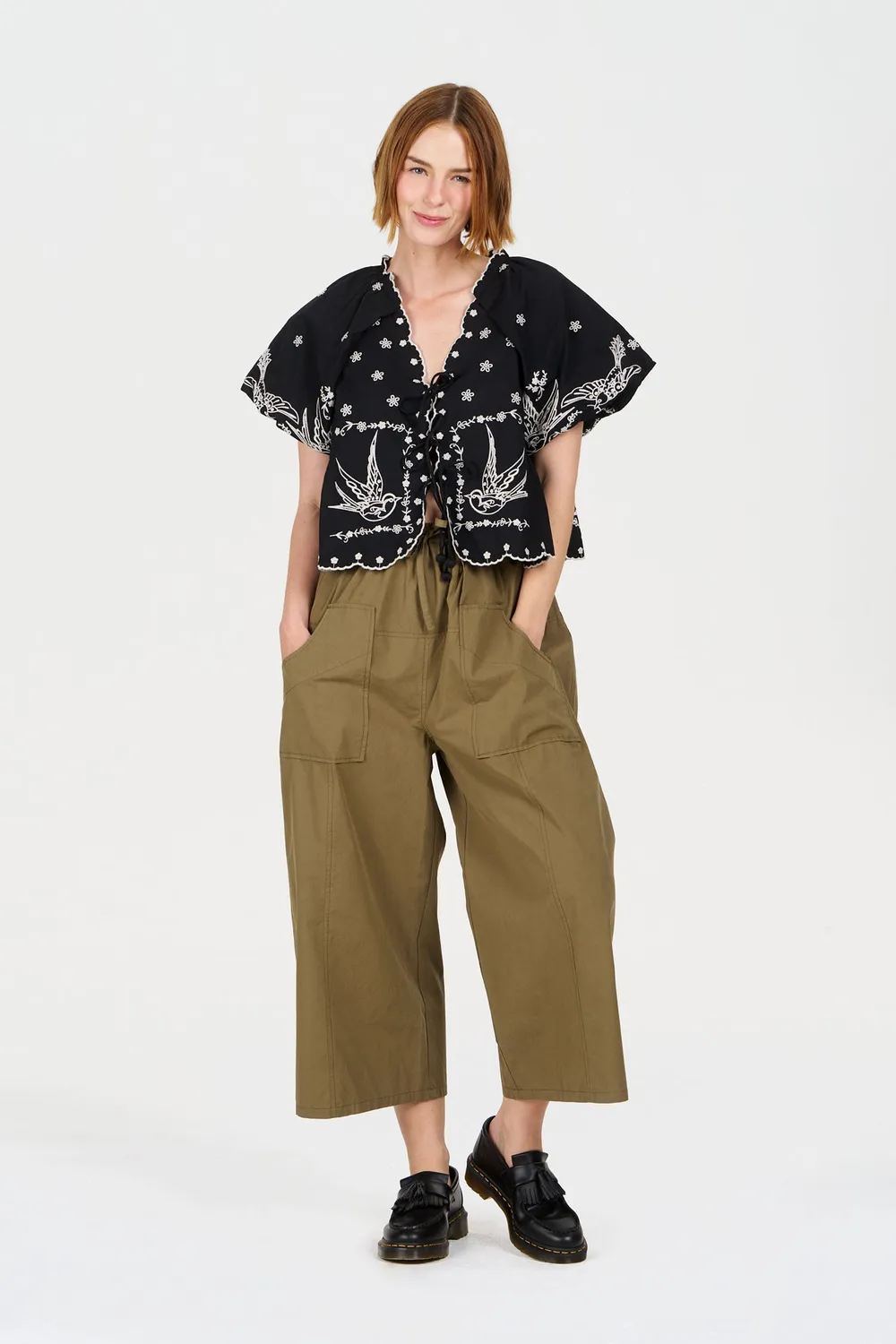 Komodo Cleo Stoffhose Hose Khaki Bio-Baumwolle