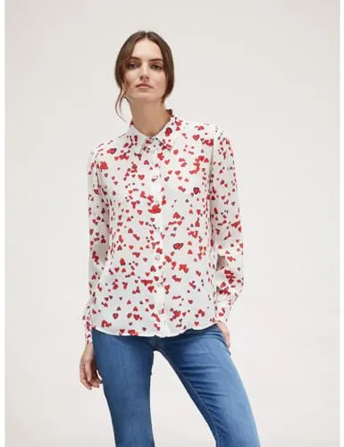 Motivi Hemdbluse Krepp Herzdruck Viskose