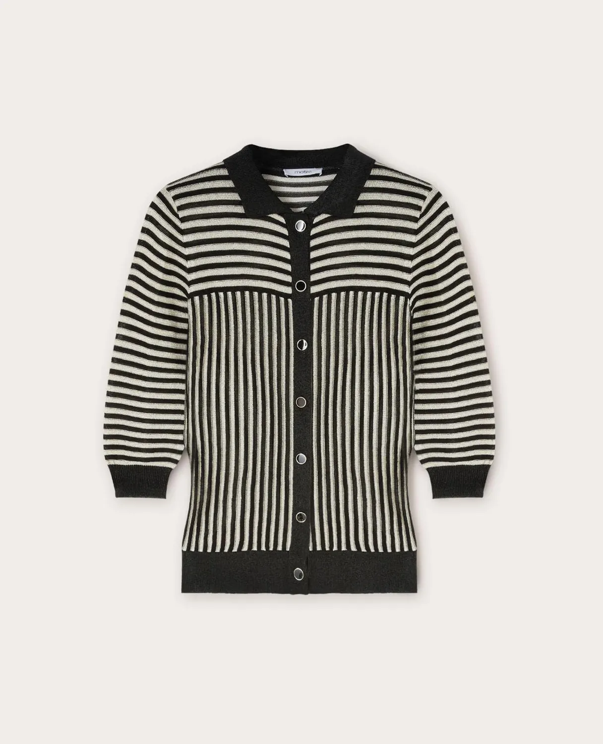 Motivi Spring Summer 24 Polo-Shirt Lurex schmal