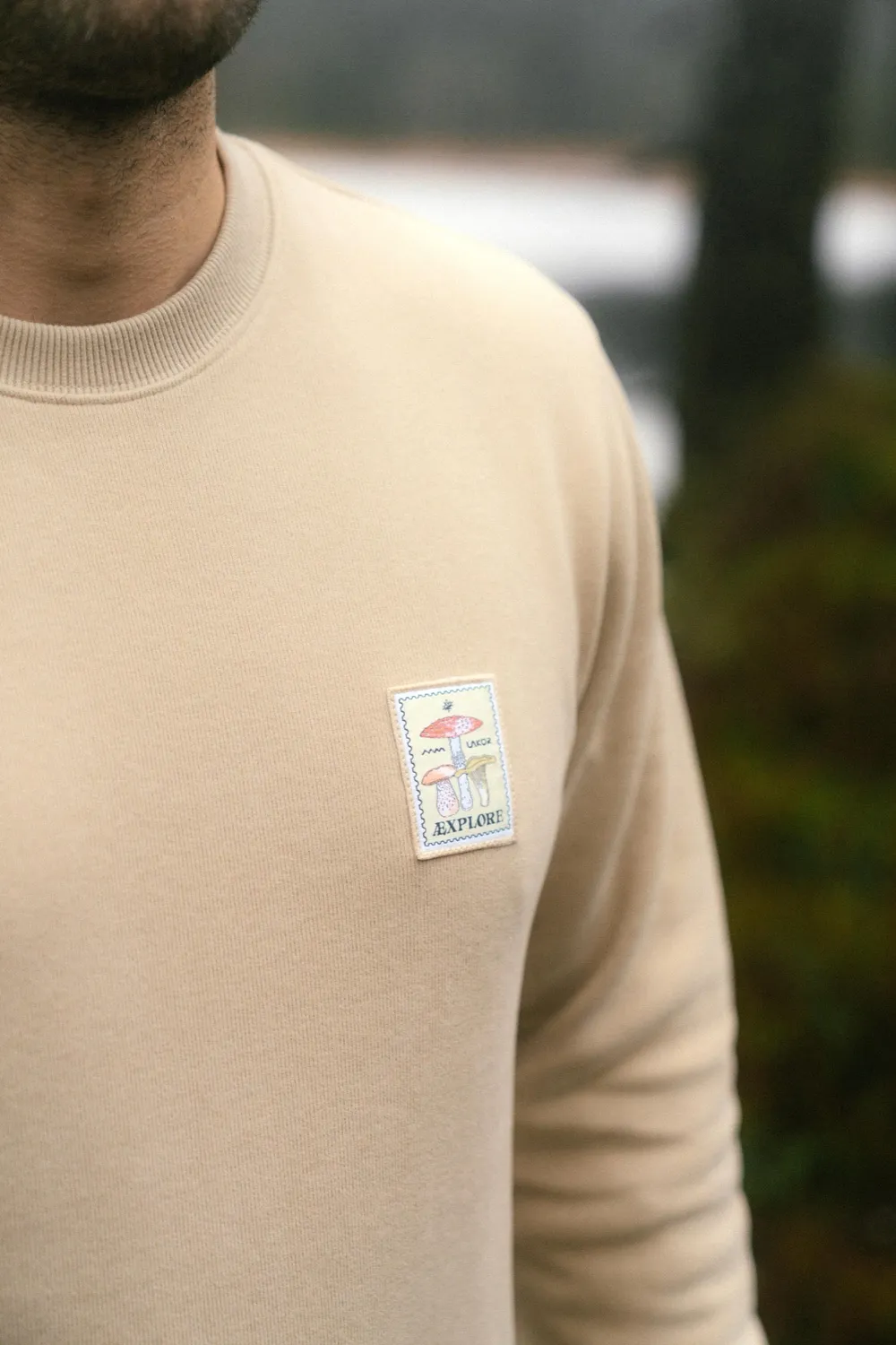 LAKOR Mushroom Trio Crewneck White Pepper Sweatshirt