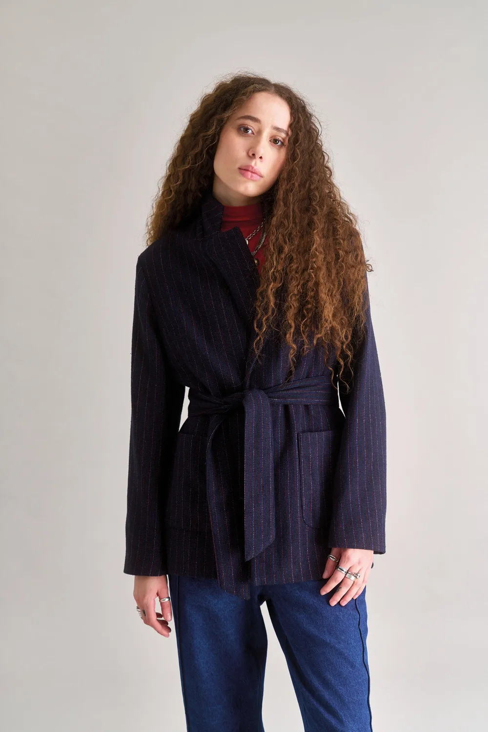 Komodo Ophelia Blazer Navy Recycling-Wolle Oversize