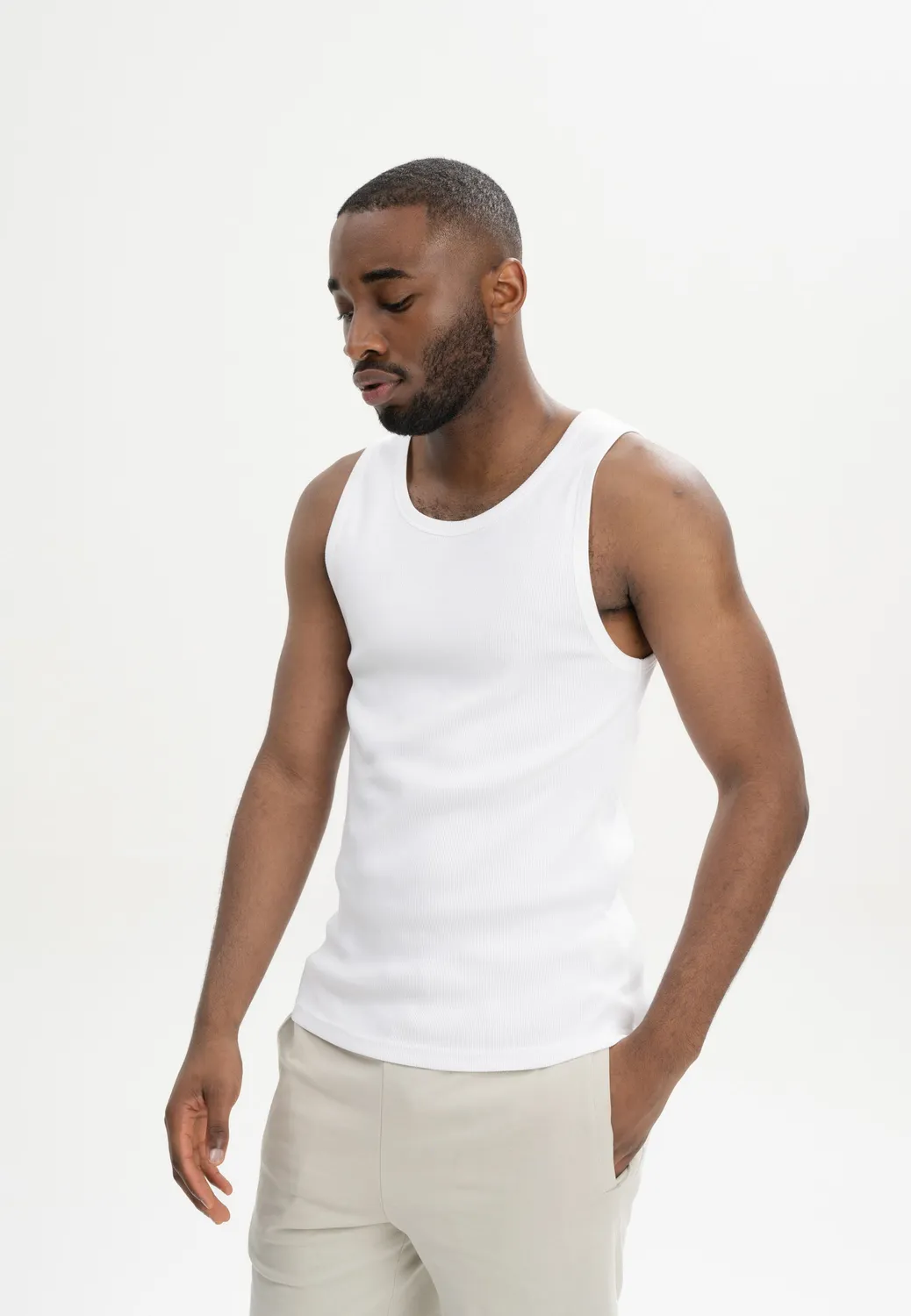 MELA OSHIN Ripp Tanktop dusty green Baumwolle Ripp
