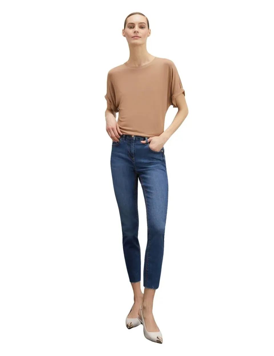 Motivi Oversize T-Shirt mit Lurex-Ausschnitt