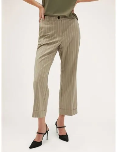 Motivi Kick-Flare-Hose Nadelstreifen-Hose mit Aufschlag