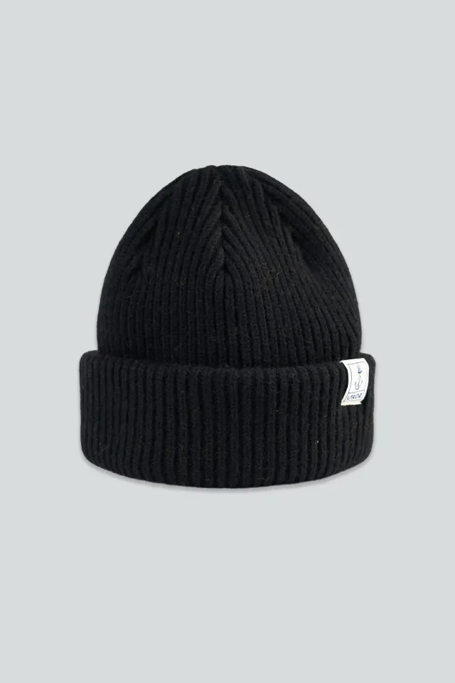 LAKOR Merino Wool Beanie Mütze Schwarz