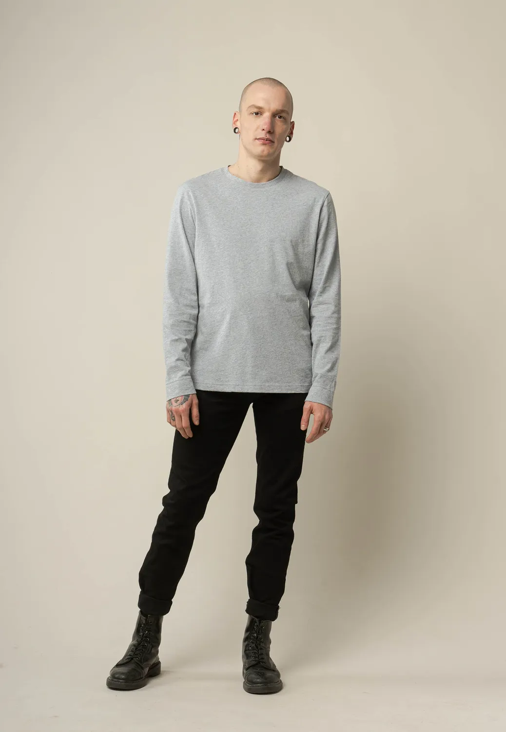 MELA JERIN Langarmshirt schwarz Gr. M Bio-Baumwolle