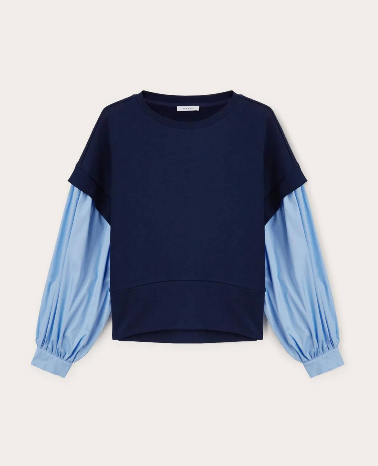 Motivi Kombi-Sweatshirt mit Hemdärmeln Sweatshirt uni