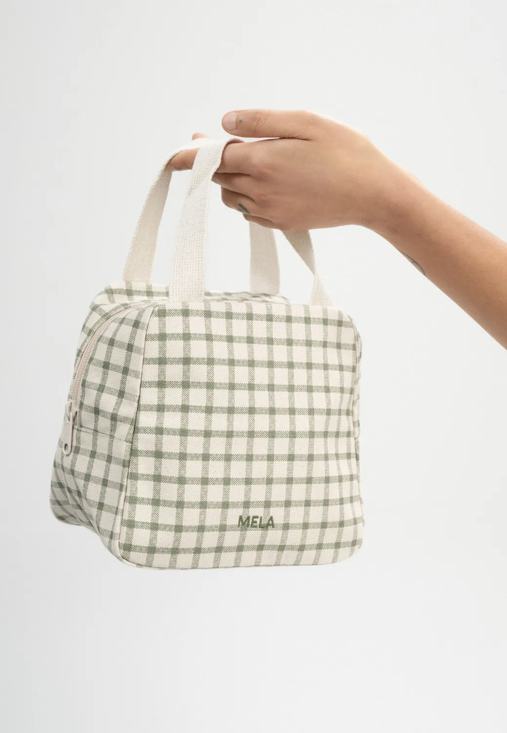 MELA JASMEET Kosmetiktasche medium greige schwarz