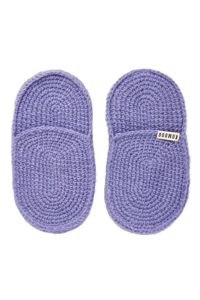 Komodo Hide Hausschuhe Lavender Wolle handgestrickt