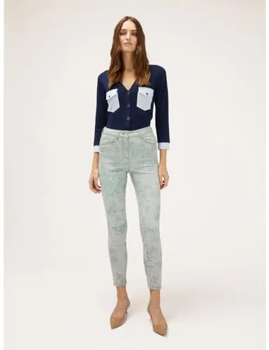 Motivi Skinny-Jeans mit Aufdruck hellblau floral