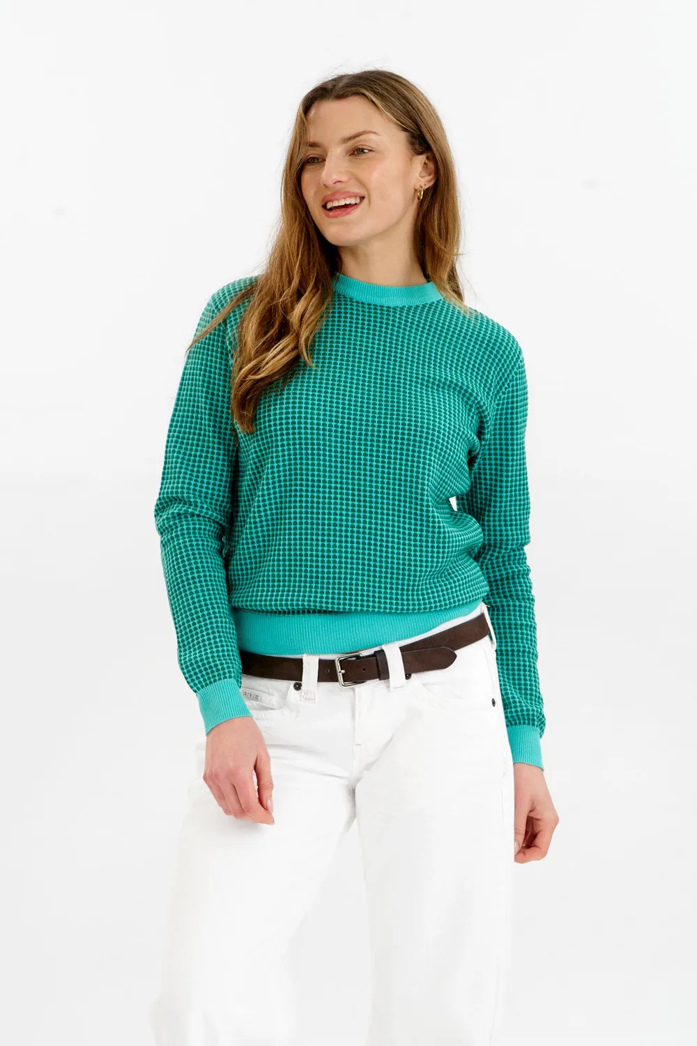 Komodo Hana Pullover Grün-Cyan Bio-Baumwolle