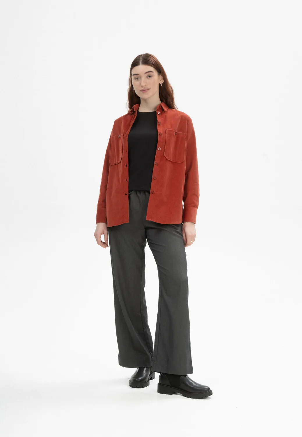 MELA Jiya Cord Overshirt mandel Bio-Baumwolle