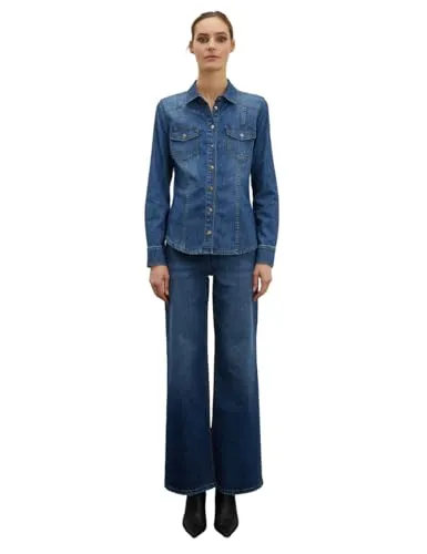 Motivi Denim Hemdbluse Stretch mittlere Waschung