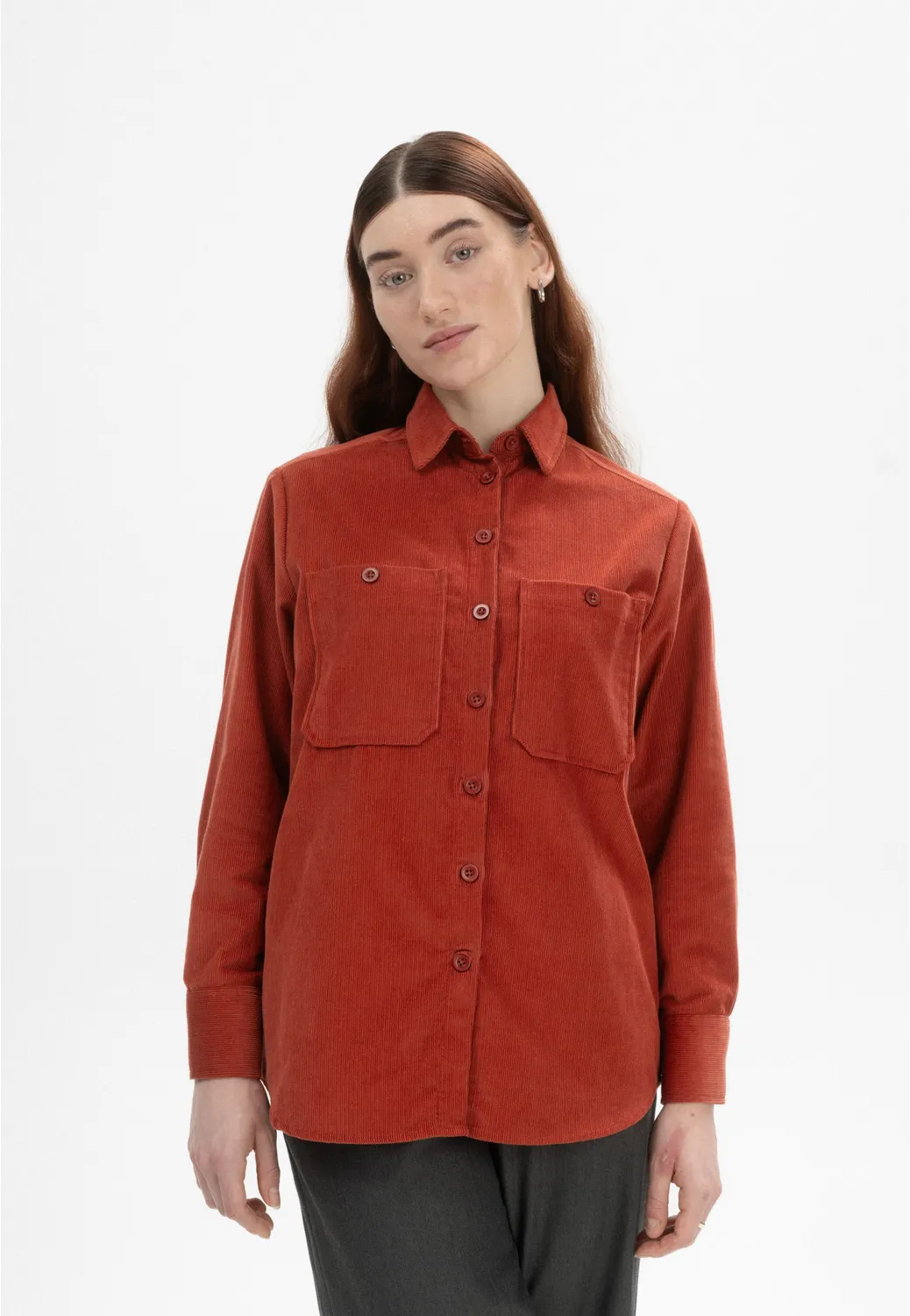 MELA Jiya Cord Overshirt mandel Bio-Baumwolle