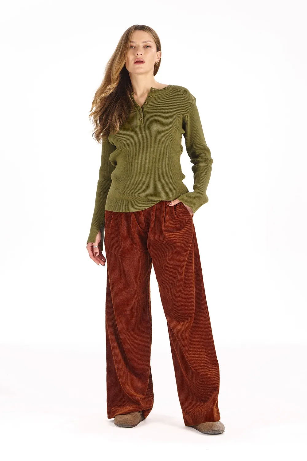Komodo Lola Hose Chestnut Bio-Baumwolle Cord