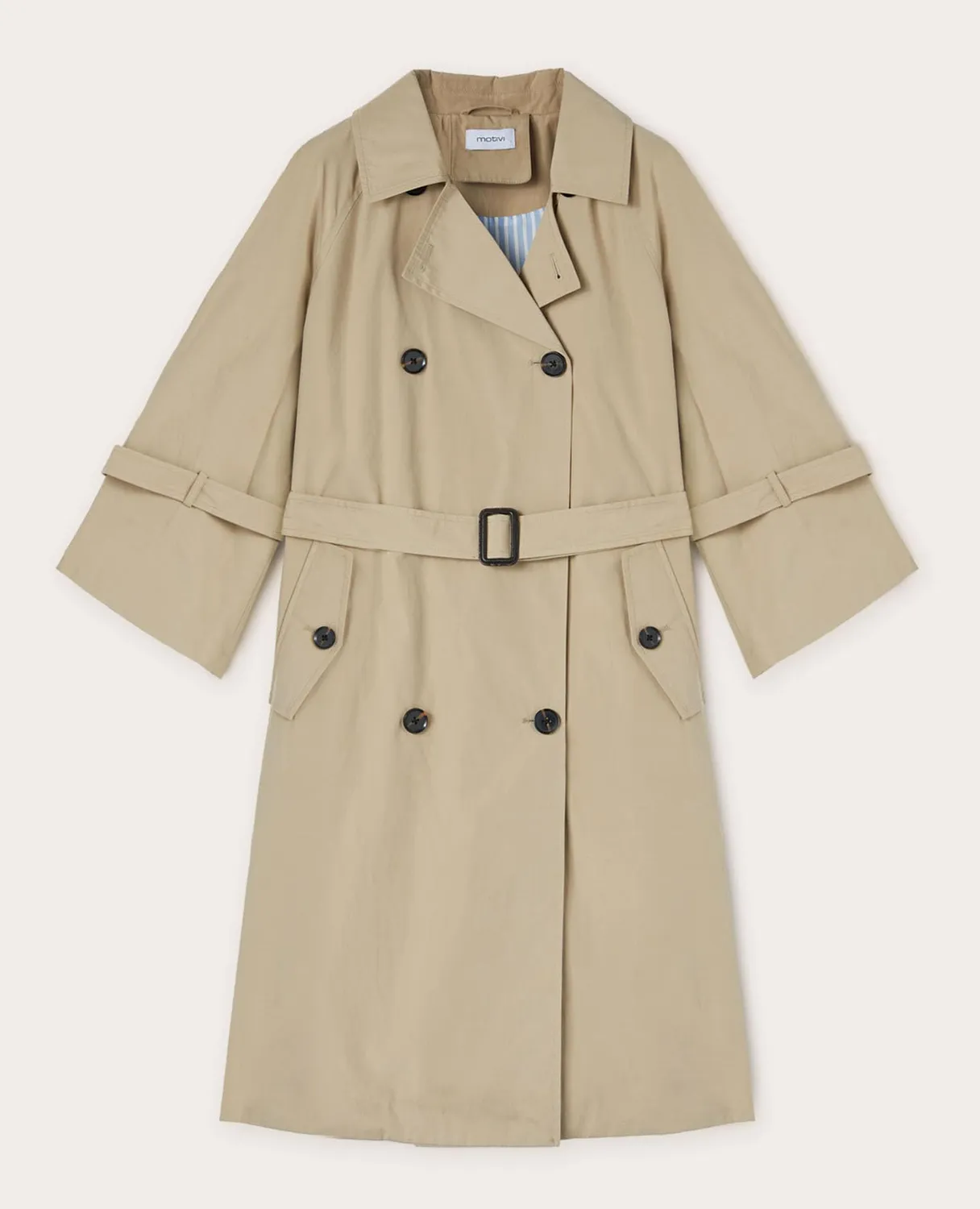 Motivi Trenchcoat zweireihig Glocke Trenchcoat Baumwolle