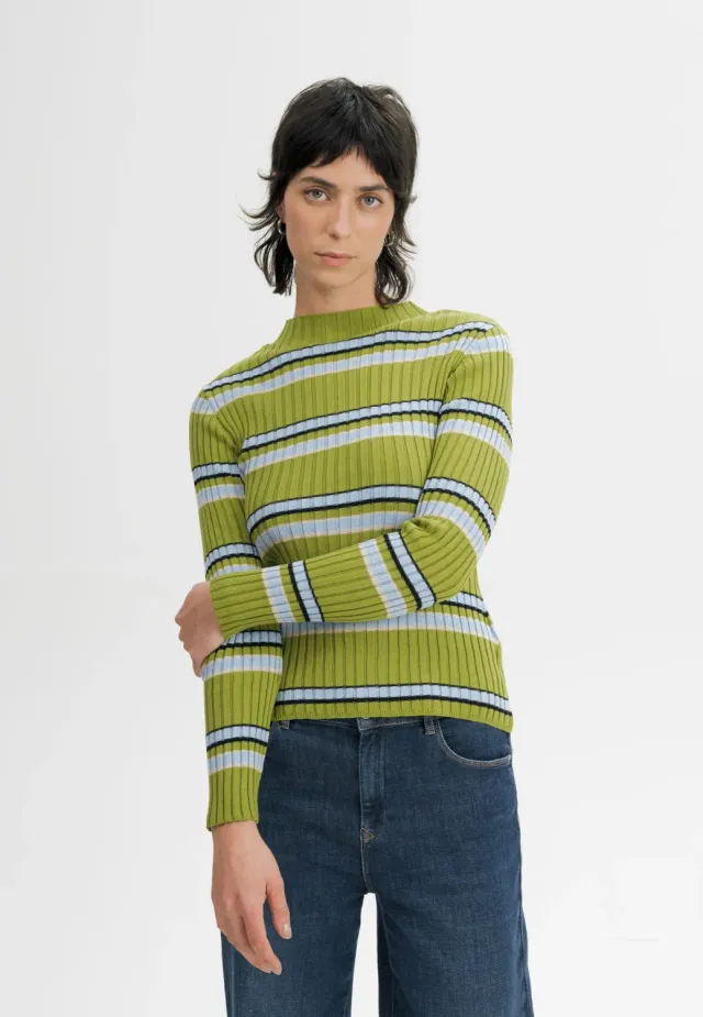 MELA NAMARI Strickpullover kiwi cream melange