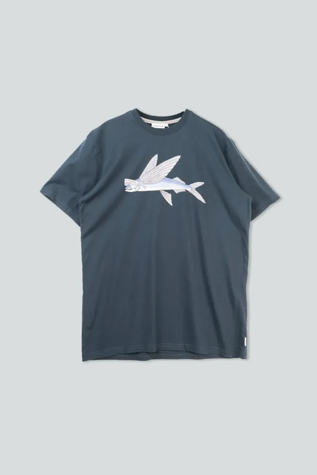 LAKOR Fly Fish T-Shirt Blueberry Bio-Baumwolle