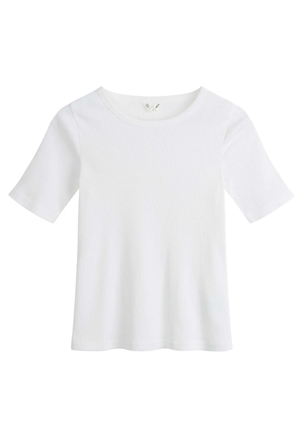 MELA JASLEEN Ripp T-Shirt weiß aus Baumwolle