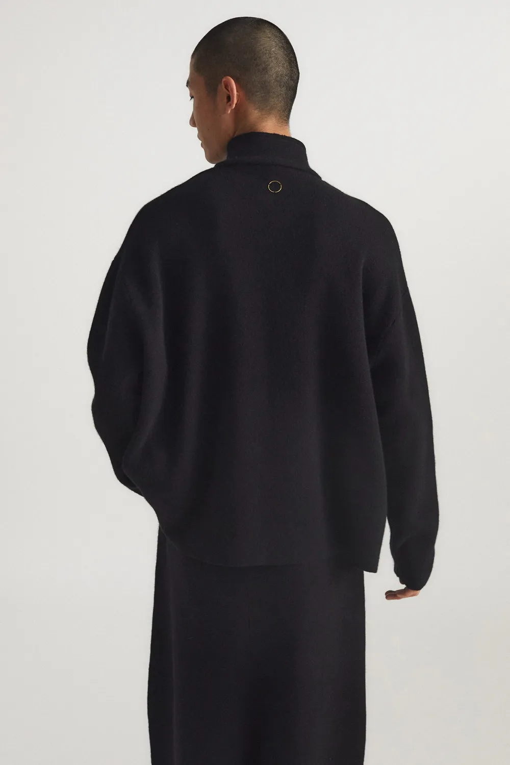 Oyuna Wind Jacke Schwarz Stehkragen Jacquard