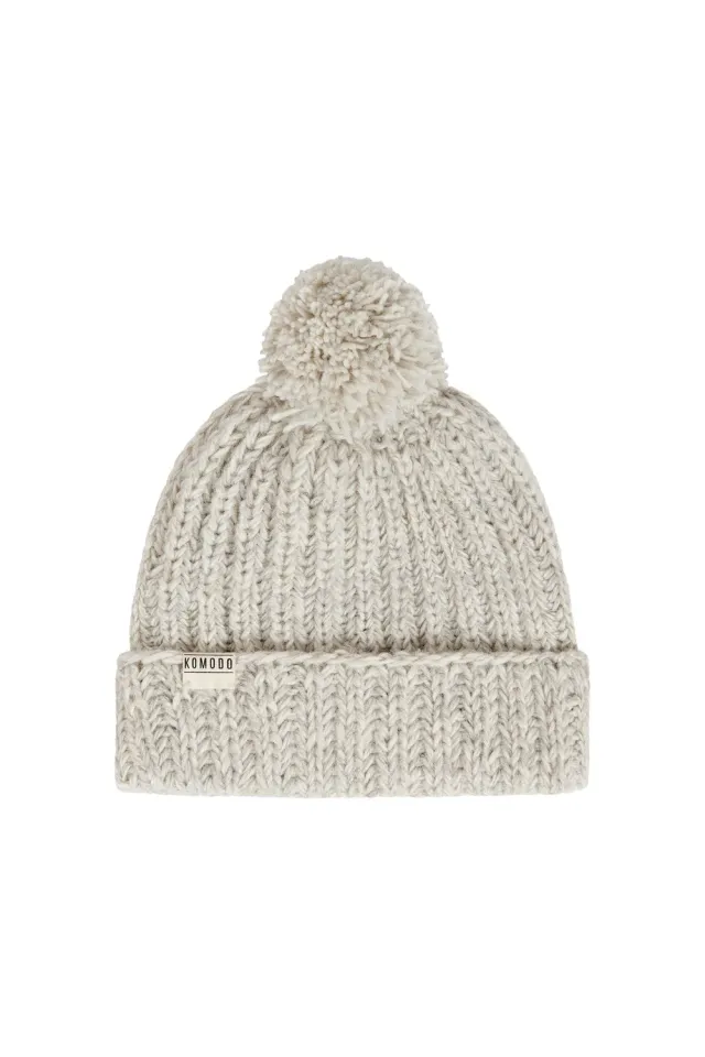 KOMODO ALPINE Bommelmütze Natur Lambswool