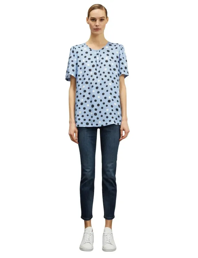 Motivi Bluse Satin Punktmuster Tropfenausschnitt