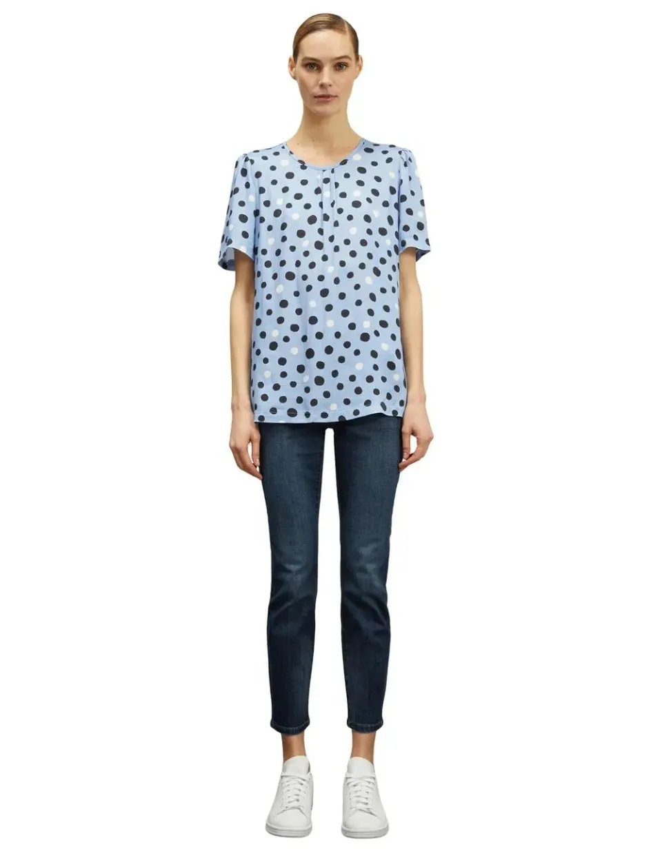 Motivi Bluse Satin Punktmuster Tropfenausschnitt