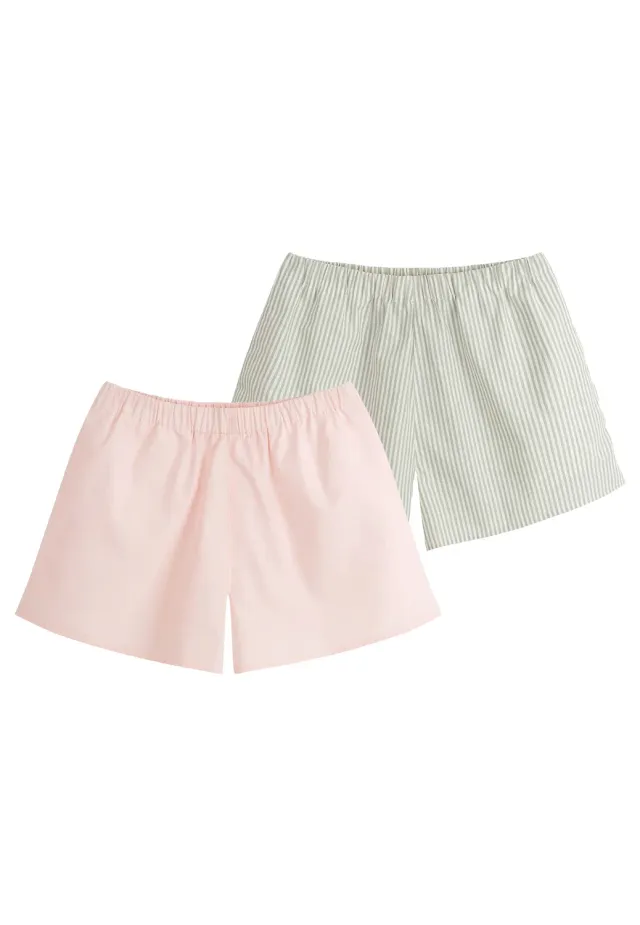 MELA Vanika Pyjama Shorts 3er-Set Bio-Baumwolle gestreift