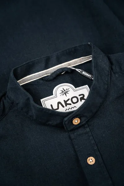 LAKOR Plain Dal Shirt Hemd Blueberry Baumwolle