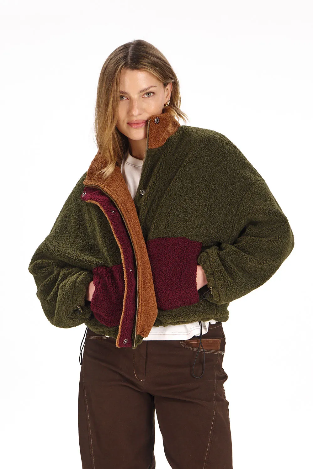 Komodo Lydia Fleecejacke Khaki Recycling