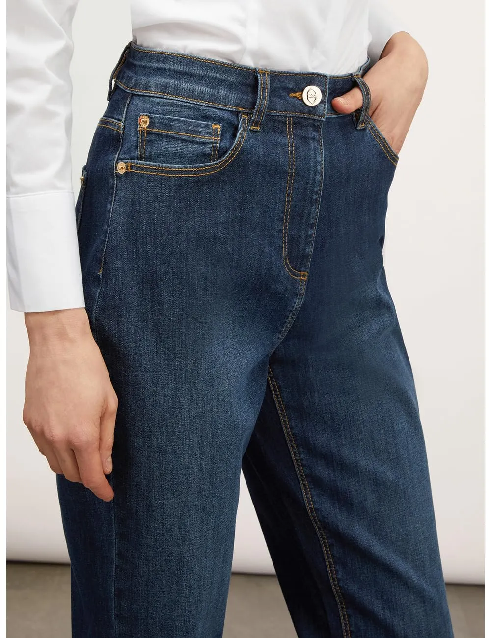 Motivi Bella Relaxed-Fit Jeans mittelblau hohe Taille