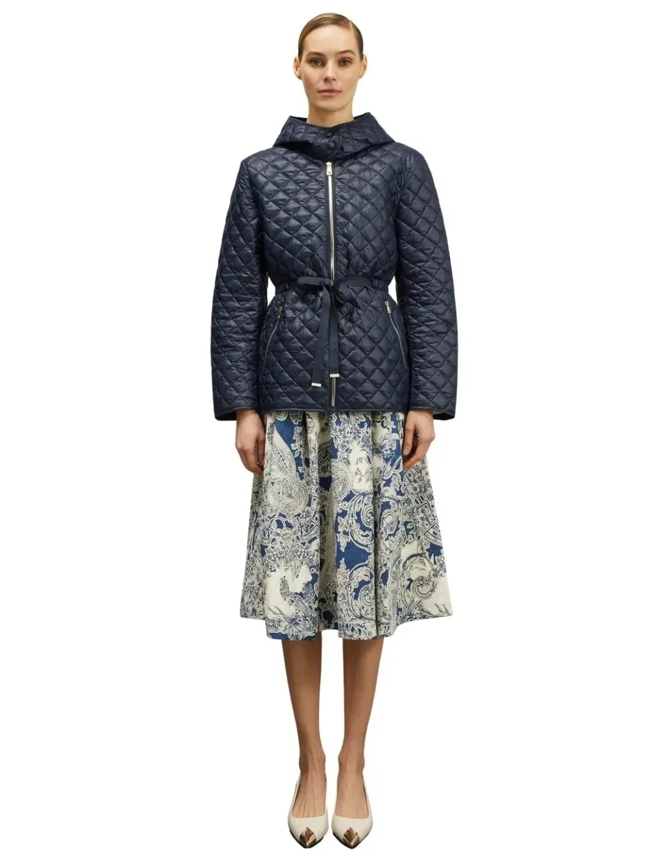 Motivi Midi-Daunenjacke Steppjacke mit Gürtel