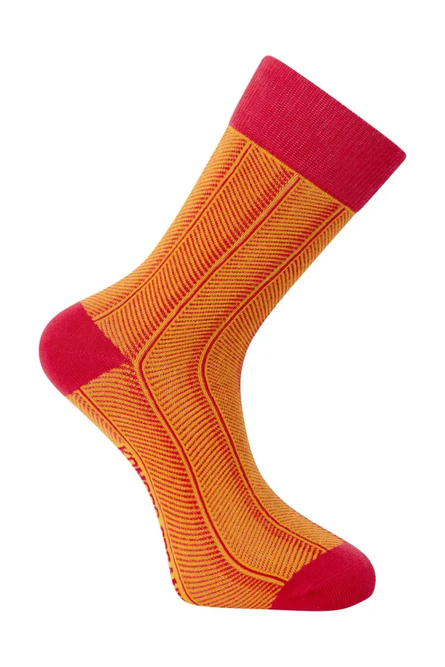 Komodo Herringbone Socken Rot Orange Bio-Baumwolle