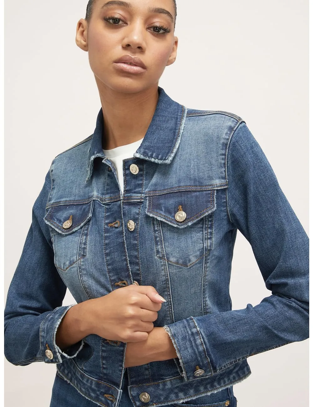 Motivi Denim-Blousonjacke Jeansjacke mittelblau
